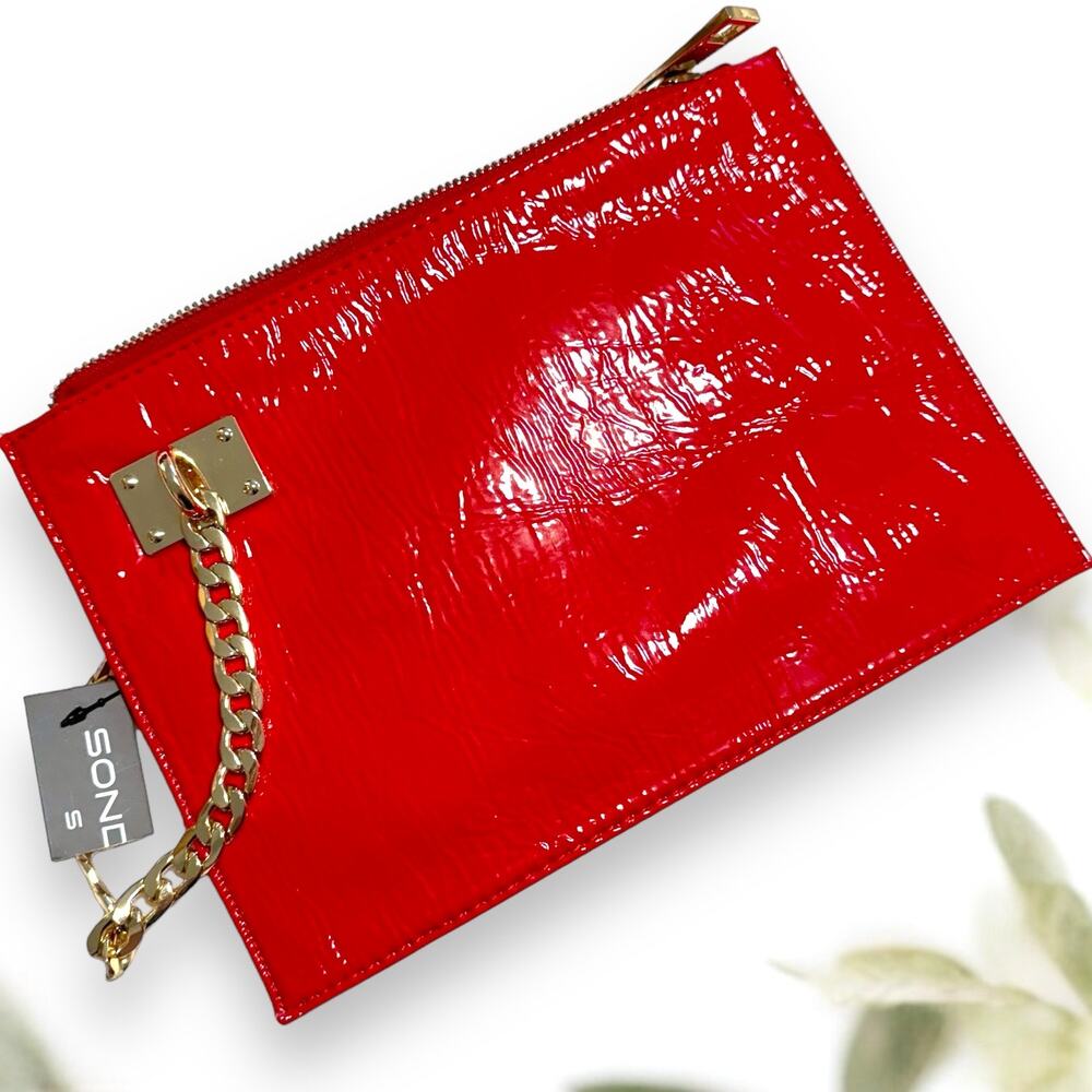 NWT Sondra Roberts Red Clutch Candy Apple Red Clutch